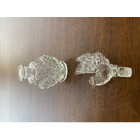 VTG Clear Glass Perfume Bottle W/Bird Stopper 7.25"H