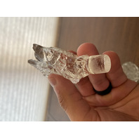 VTG Clear Glass Perfume Bottle W/Bird Stopper 7.25"H