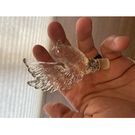 VTG Clear Glass Perfume Bottle W/Bird Stopper 7.25"H