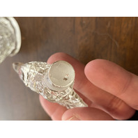 VTG Clear Glass Perfume Bottle W/Bird Stopper 7.25"H