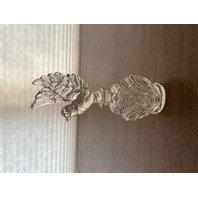 VTG Clear Glass Perfume Bottle W/Bird Stopper 7.25"H