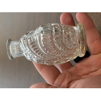 VTG Clear Glass Perfume Bottle W/Bird Stopper 7.25"H