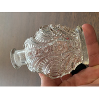 VTG Clear Glass Perfume Bottle W/Bird Stopper 7.25"H