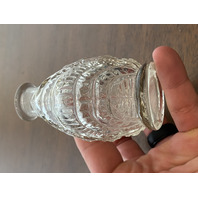 VTG Clear Glass Perfume Bottle W/Bird Stopper 7.25"H