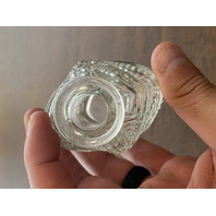VTG Clear Glass Perfume Bottle W/Bird Stopper 7.25"H