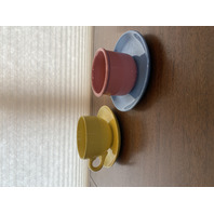 SET(4) VTG Pink/Yellow/Blue Ceramic Dishes