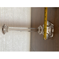 PAIR Of VTG VAL ST LAMBERT Crystal ELYSEE Candlesticks SIGNED 11"H BELGIUM