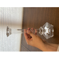 PAIR Of VTG VAL ST LAMBERT Crystal ELYSEE Candlesticks SIGNED 11"H BELGIUM