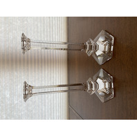 PAIR Of VTG VAL ST LAMBERT Crystal ELYSEE Candlesticks SIGNED 11"H BELGIUM