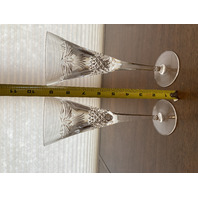 PAIR Of WATERFORD Crystal PEACE Champagne Flutes 9.25"H SIGNED