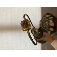 ANTIQUE ART NOUVEAU HEAVY Carmel Slag Glass Electric Table Lamp 23.5"H