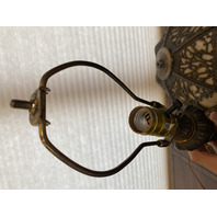 ANTIQUE ART NOUVEAU HEAVY Carmel Slag Glass Electric Table Lamp 23.5"H