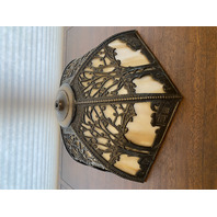 ANTIQUE ART NOUVEAU HEAVY Carmel Slag Glass Electric Table Lamp 23.5"H