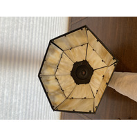 ANTIQUE ART NOUVEAU HEAVY Carmel Slag Glass Electric Table Lamp 23.5"H