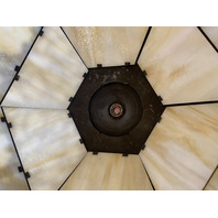 ANTIQUE ART NOUVEAU HEAVY Carmel Slag Glass Electric Table Lamp 23.5"H