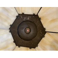 ANTIQUE ART NOUVEAU HEAVY Carmel Slag Glass Electric Table Lamp 23.5"H