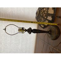 ANTIQUE ART NOUVEAU HEAVY Carmel Slag Glass Electric Table Lamp 23.5"H