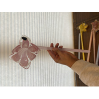 Large Vase With 11 MURANO Multicolored Large Art Glass Flowers SET (12)