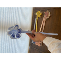 Large Vase With 11 MURANO Multicolored Large Art Glass Flowers SET (12)