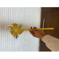 Large Vase With 11 MURANO Multicolored Large Art Glass Flowers SET (12)