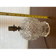 VTG Clear Diamond Quilted Glass Electric Lamp Base 11.75"H