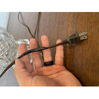 VTG Clear Diamond Quilted Glass Electric Lamp Base 11.75"H