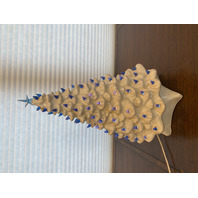 VTG White & Blue Ceramic Christmas Tree Electric Lamp 19.25"H SIGNED