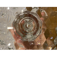 VTG AMERICAN FOSTORIA Cubist Square Glass Cake Plate W/Rum Well 10"W