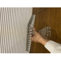 VTG AMERICAN FOSTORIA Cubist Square Glass Cake Plate W/Rum Well 10"W