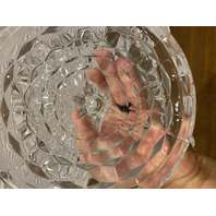 VTG AMERICAN FOSTORIA Cubist Square Glass Cake Plate W/Rum Well 10"W