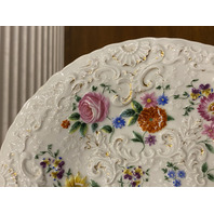 RARE ANTIQUE MEISSEN Hand Painted Floral Porcelain Plate 8.75"W SIGNED