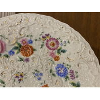 RARE ANTIQUE MEISSEN Hand Painted Floral Porcelain Plate 8.75"W SIGNED