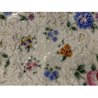 RARE ANTIQUE MEISSEN Hand Painted Floral Porcelain Plate 8.75"W SIGNED