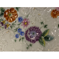 RARE ANTIQUE MEISSEN Hand Painted Floral Porcelain Plate 8.75"W SIGNED