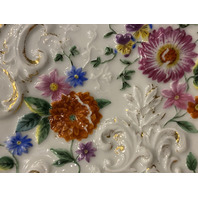 RARE ANTIQUE MEISSEN Hand Painted Floral Porcelain Plate 8.75"W SIGNED