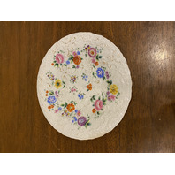 RARE ANTIQUE MEISSEN Hand Painted Floral Porcelain Plate 8.75"W SIGNED