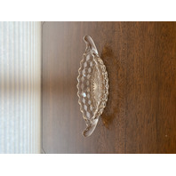 VTG AMERICAN FOSTORIA Cubist Pattern Small Boat Dish 8.5"L