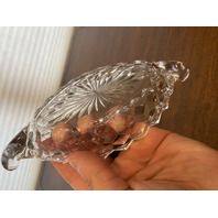 VTG AMERICAN FOSTORIA Cubist Pattern Small Boat Dish 8.5"L