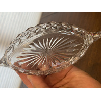 VTG AMERICAN FOSTORIA Cubist Pattern Small Boat Dish 8.5"L