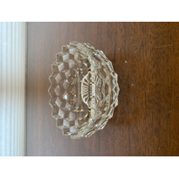 VTG AMERICAN FOSTORIA Cubist Pattern 2-Part Mayo Bowl 5.25"W