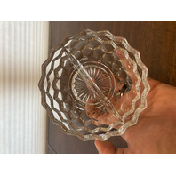 VTG AMERICAN FOSTORIA Cubist Pattern 2-Part Mayo Bowl 5.25"W