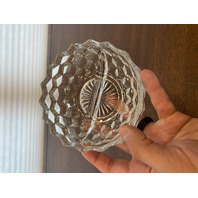 VTG AMERICAN FOSTORIA Cubist Pattern 2-Part Mayo Bowl 5.25"W