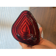 VTG 14" Anchor Hocking MANHATTAN Glass Relish Tray W/Ruby Red Relish Inserts