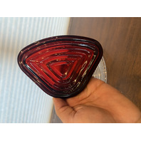 VTG 14" Anchor Hocking MANHATTAN Glass Relish Tray W/Ruby Red Relish Inserts