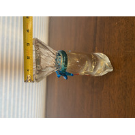 VTG HEAVY MURANO 2 Fish In A Bag Art Glass Sculpture 7"H, ITALY