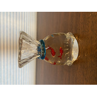 VTG HEAVY MURANO 2 Fish In A Bag Art Glass Sculpture 7"H, ITALY