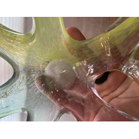 VTG Multicolored Murano Art Glass Basket/Candy Dish 7.5"L