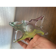 VTG Multicolored Murano Art Glass Basket/Candy Dish 7.5"L