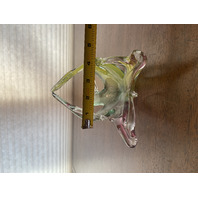VTG Multicolored Murano Art Glass Basket/Candy Dish 7.5"L