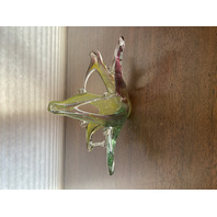 VTG Multicolored Murano Art Glass Basket/Candy Dish 7.5"L